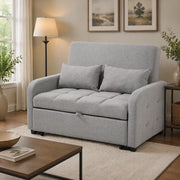 Divano letto pieghevole con schienale reclinabile a 3 posizioni; 127 cm; grigio antico