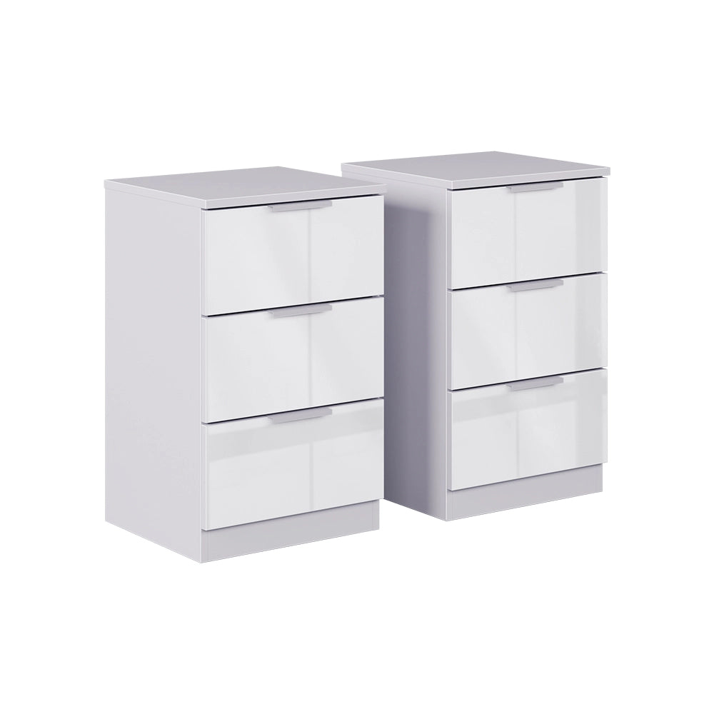 Vicco Comodino Bianco lucido con cassetti
