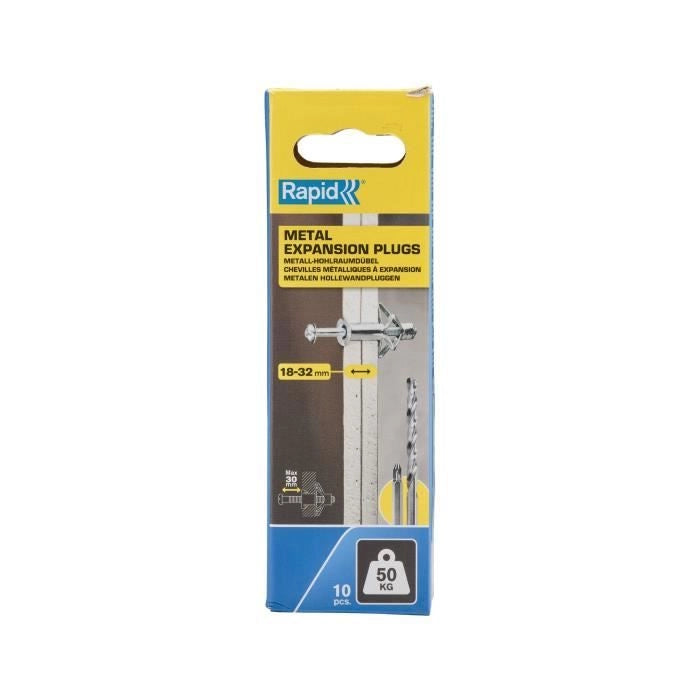 Blister da 10 pezzi. tasselli ad espansione metallici 13x65 viti m6x75 5001554 rapidi