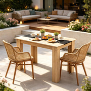 Tavolo da pranzo 120x69 cm in rovere e nero per 4-6 persone