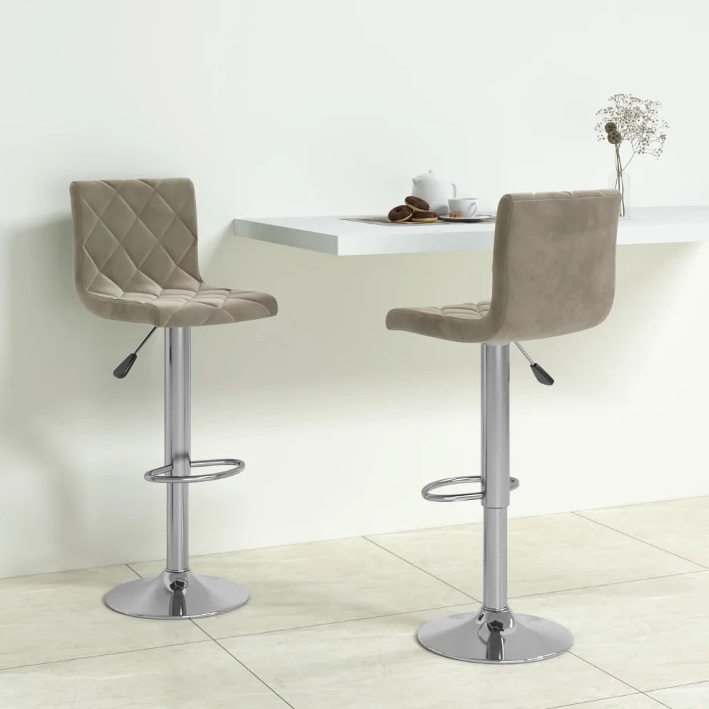Sgabelli da Bar 2 pz Grigio Chiaro in Velluto 333687