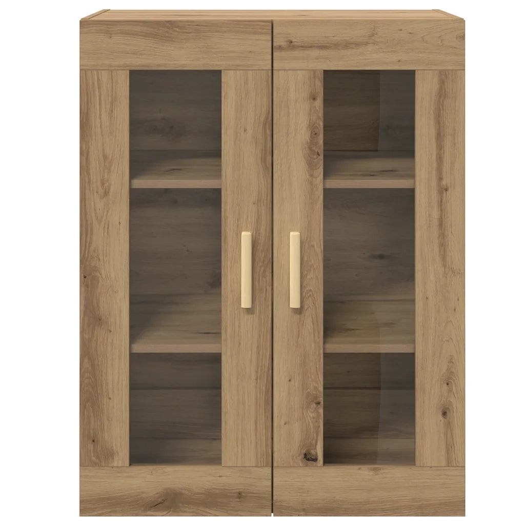 Armadietto Pensile a Parete Rovere Artigianale 69,5x34x90 cm 857044