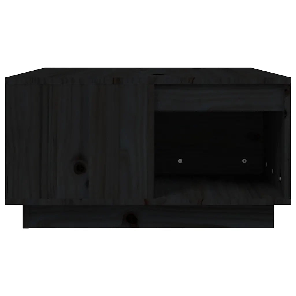 Tavolino da salotto | Tavolino da caff¨¨ | Tavolino da Soggiorno Nero 60x61x32,5 cm Legno Massello di Pino