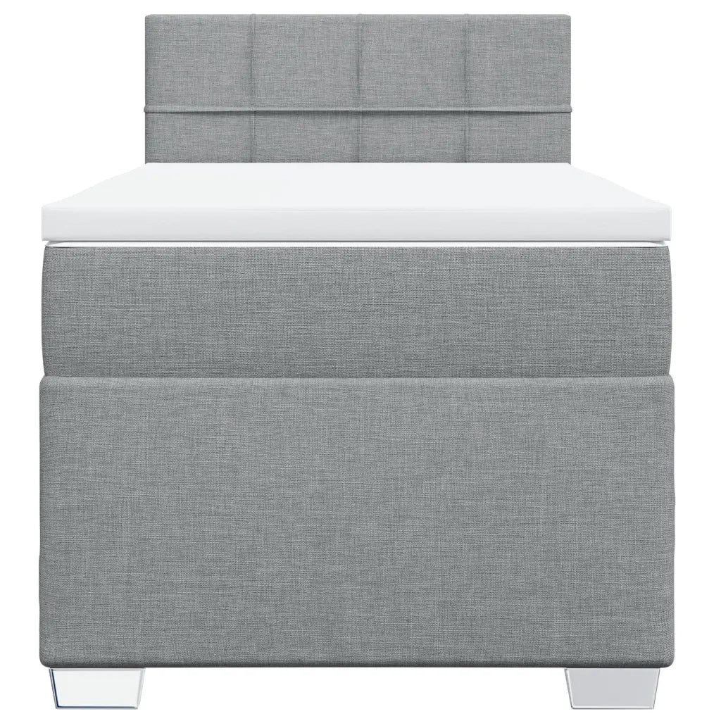vidaXL Giroletto a Molle con Materasso Grigio Chiaro 80x200 cm Tessuto