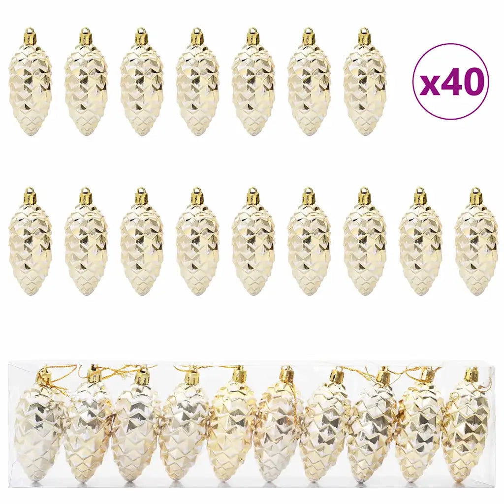 Palla di pino di Natale 40 pz Oro Plastica CFW4976895