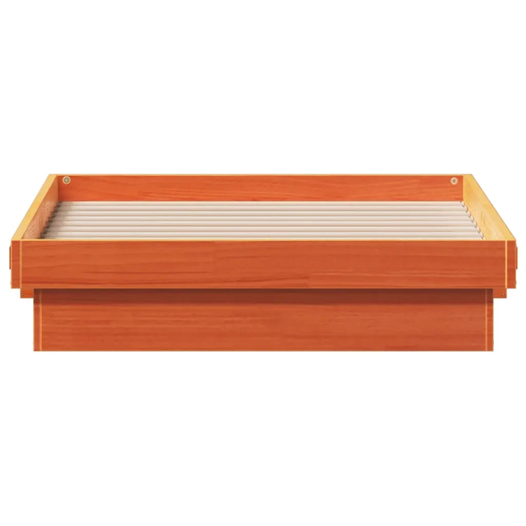 Giroletto con LED Marrone Cera 75x190 cm Legno Massello di Pino 844419