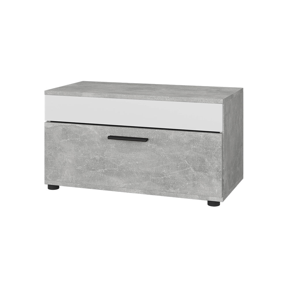 Vicco Scaffale Cemento/Bianco 70.8 x 38.9 cm con porta a battente