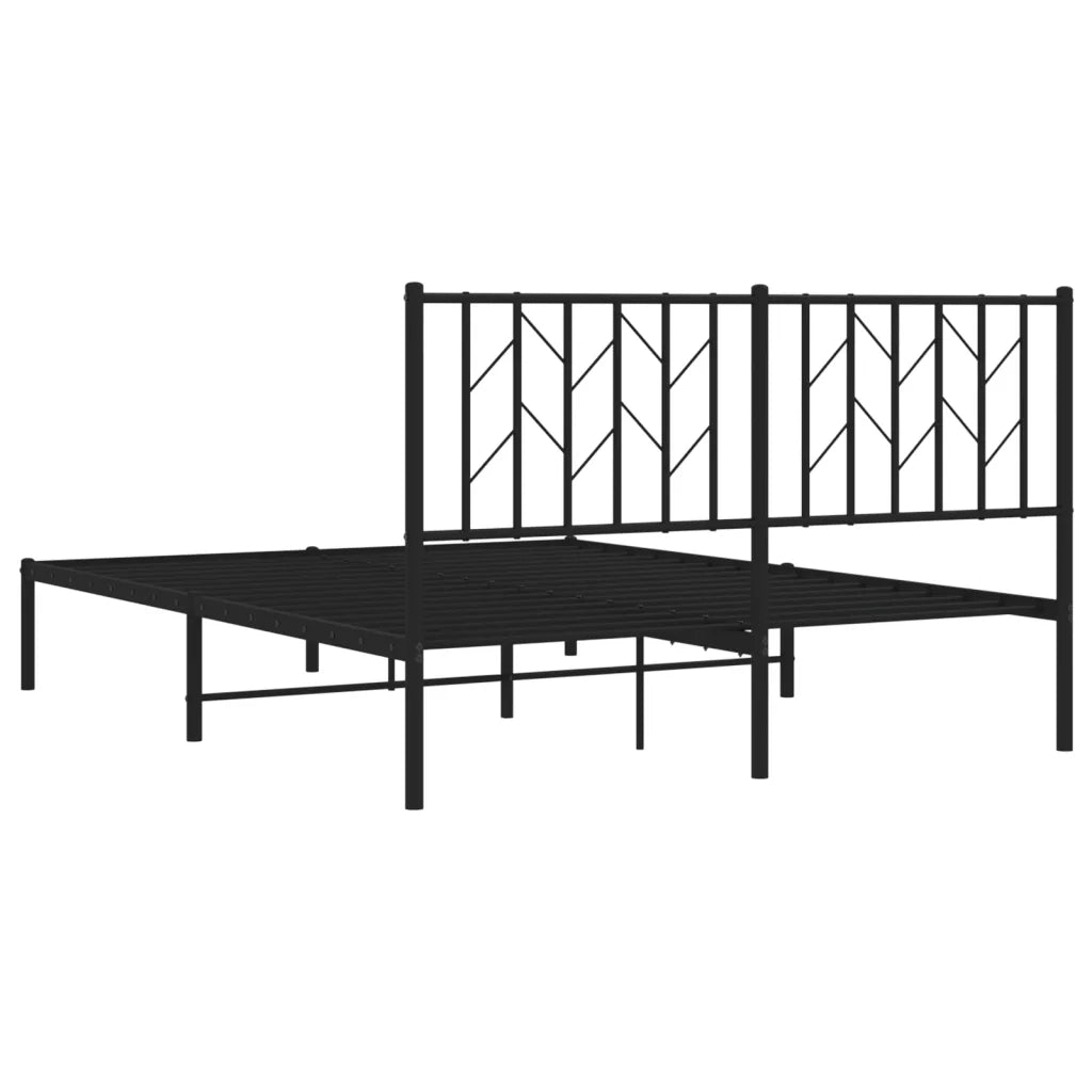 Giroletto con Testiera-Struttura Letto con testiera in Metallo Nero 140x190 cm 292372