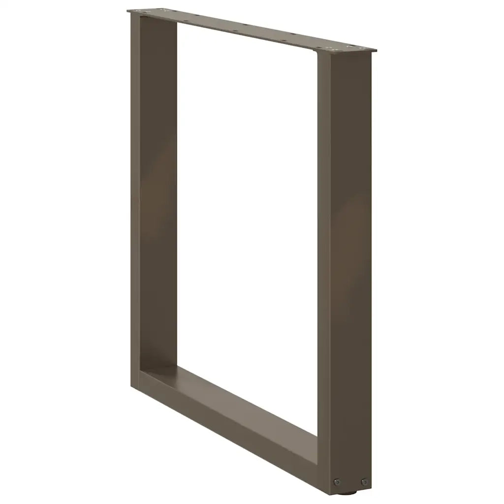 Gambe per tavolo da pranzo a forma di U 2 pz in acciaio naturale 90x(72-73) cm 4013195