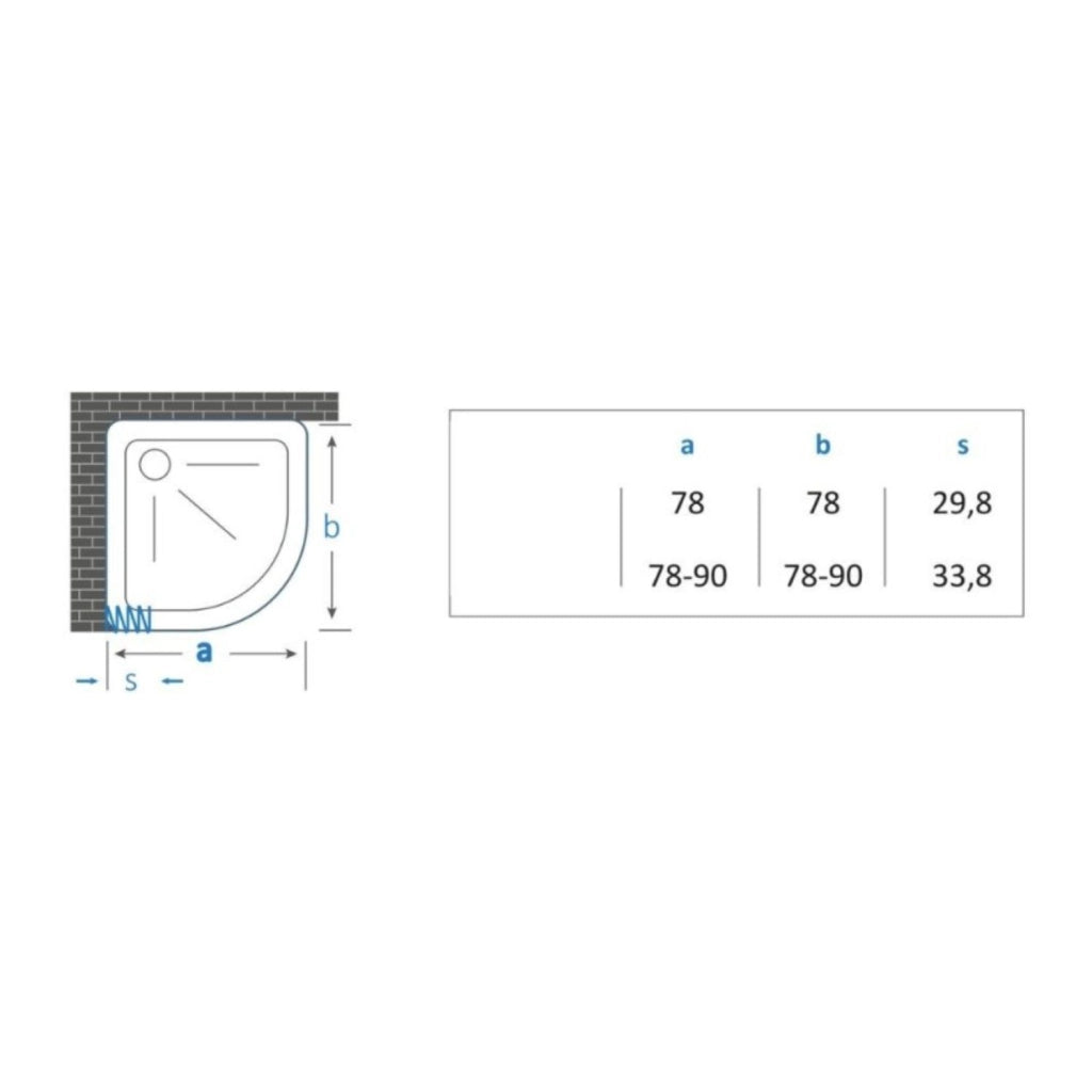 Box doccia soffietto semicircolare pvc guide estensibili aperture reversibili *** misure 78 x 78 cm, confezione 1