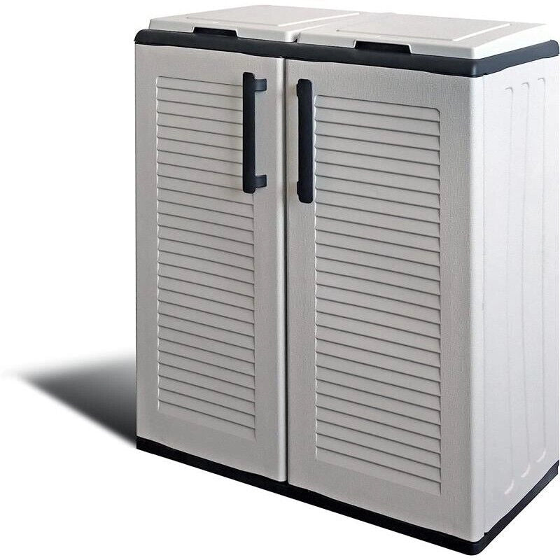 ARMADIO PATTUMIERA CONCERT 2 SCOMPARTI 2 ANTE 68 X 37 X 90CM COLORE GRIGIO
