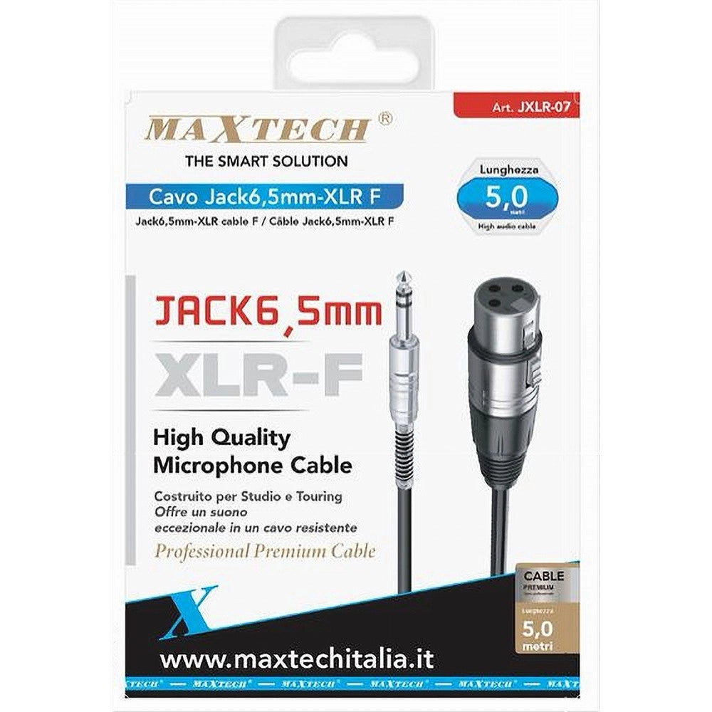 Trade Shop - Cavo Da Jack 6.5 Mm A Xlr Femmina Audio Prolunga Per Microfono Da 5metri Jxlr-07 -