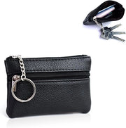 Cassetto chiavi, pelle nera, con 2 compartimenti separati, mini appoggio chiavi, piccolo cassetto chiavi per uomini e donne, nero, set di chiavi