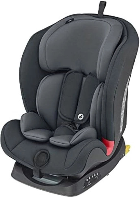 Seggiolino per Auto - Sedia per Bambini con Altezza Regolabile - Sedia Auto con Elevatore - Nero Grigio