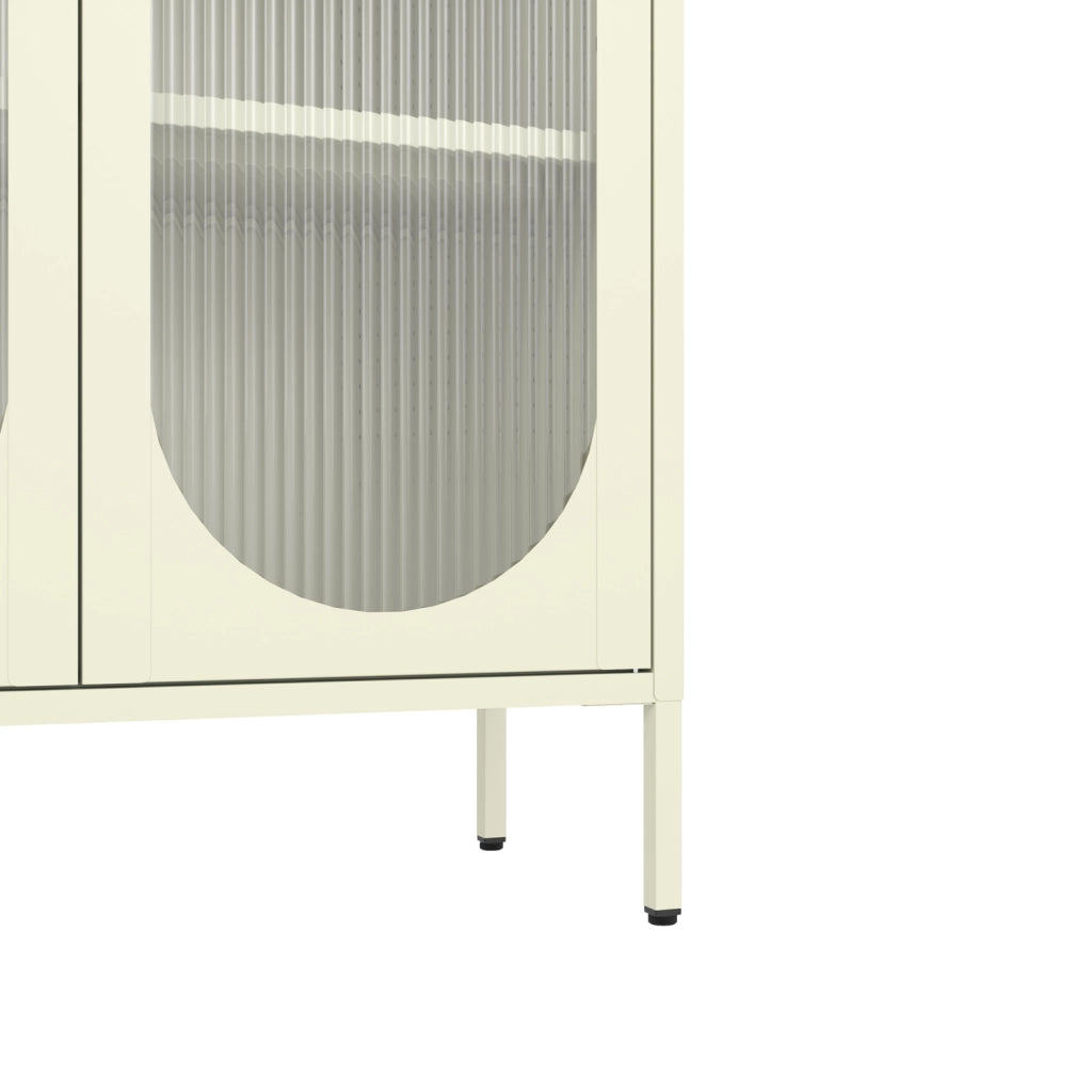 Armadio in metallo e vetro verde lime 180cm YASMINE
