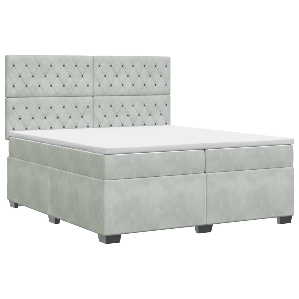 Letto box spring con materasso Grigio Chiaro 200 x 200 cm 3453704