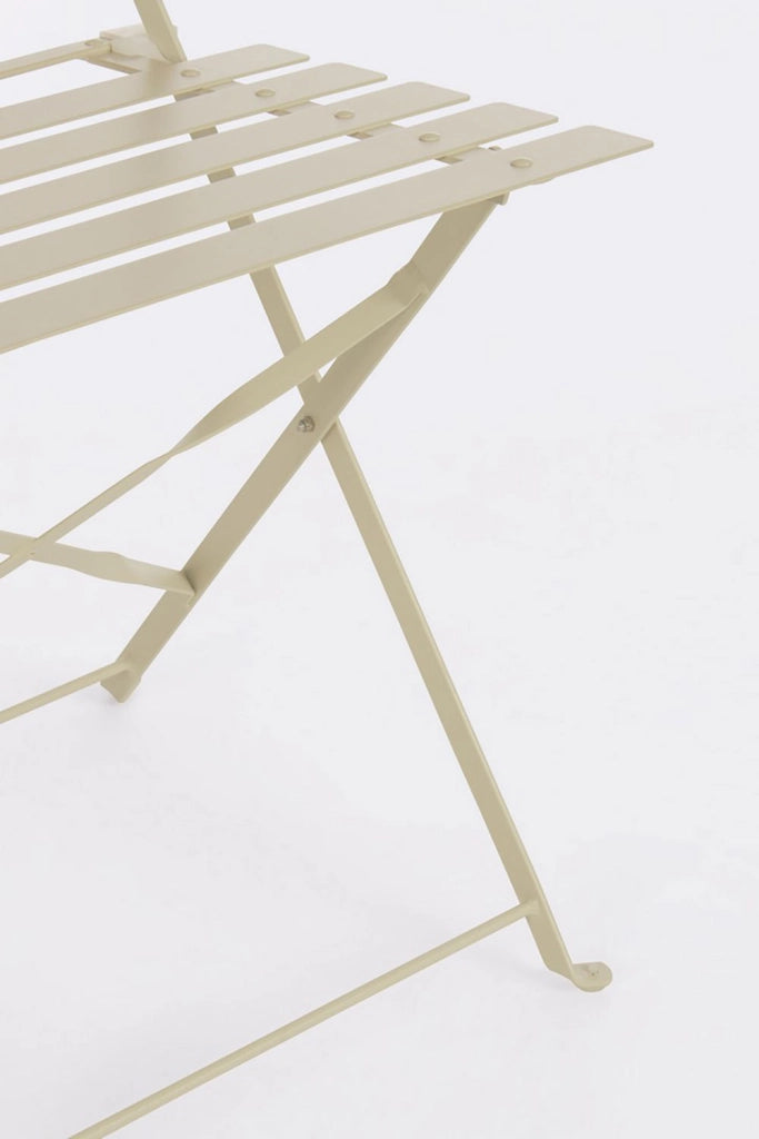 Set 3 Pezzi Bistrot da Giardino con Tavolo e 2 Sedie in Acciaio Verniciato Austin Gypsum
