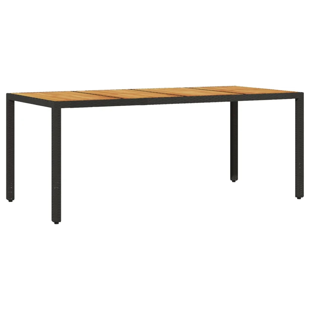 Set Pranzo da Giardino 7 pz Nero con Cuscini Polyrattan Acacia 3278673