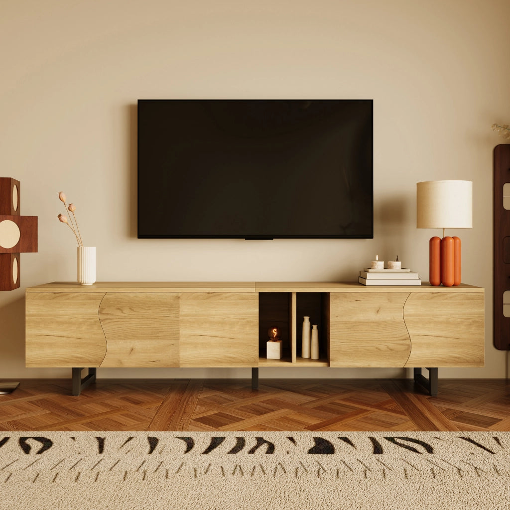 MOBILE TV 191x38x46,5 cm in MDF e Truciolare Naturale