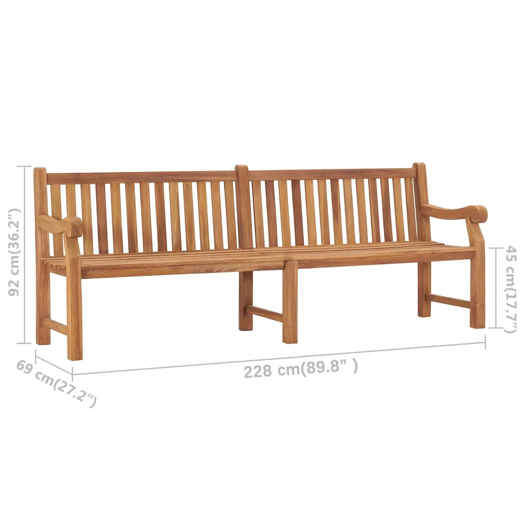 Panca da Giardino 228 cm in Legno Massello di Teak 316640