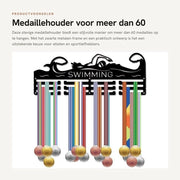 Medailleholder per oltre 60 medaglie con telaio metallico nero