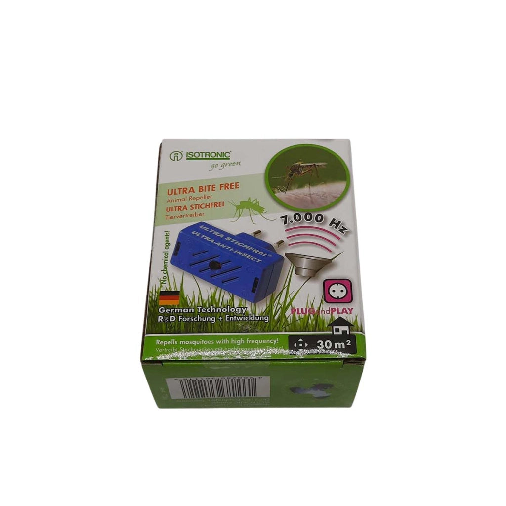 Repulsore di zanzare a ultrasuoni compatto plug-in da 230V Blu Isotronic