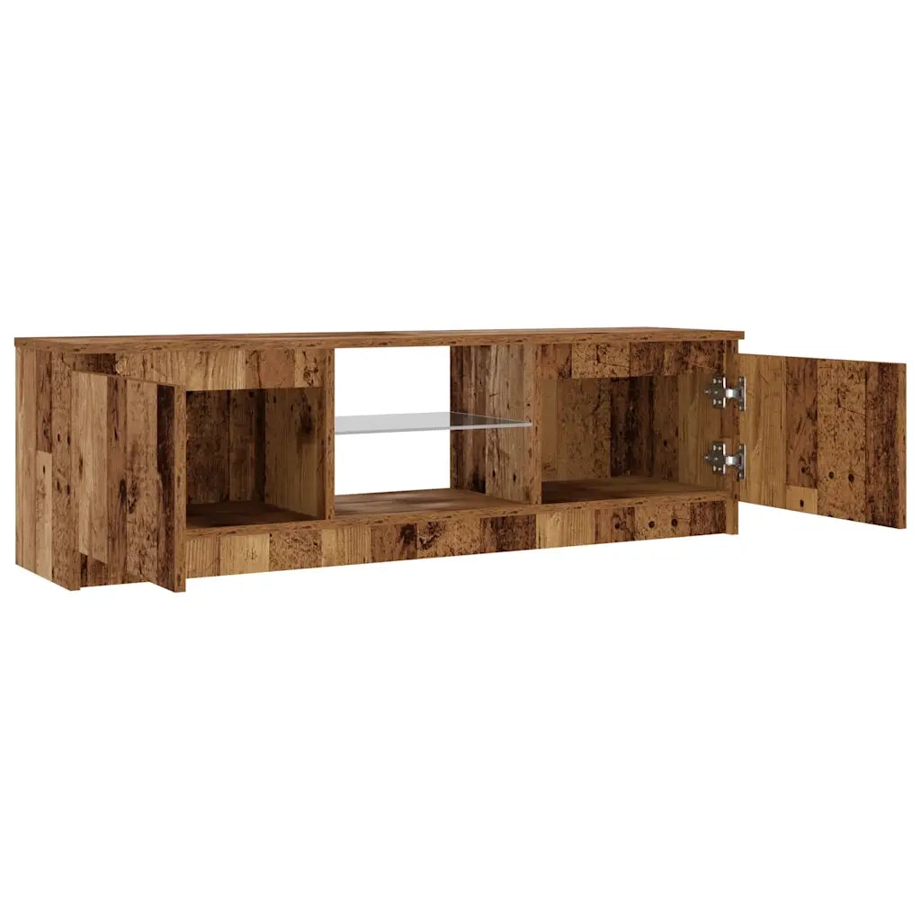vidaXL Mobile Porta TV con LED Legno Antico 120x30x36 cm Multistrato