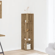 Scaffale Angolare Rovere Artigianale 33x33x132 cm in Truciolato