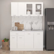 Set Armadi da Cucina 4 pz Lyon Bianco in Truciolato 3067655