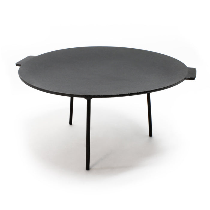 Piastra per barbecue fuoco in ghisa, liscia, rotonda Ø44cm altezza 44 cm con 3 piedi