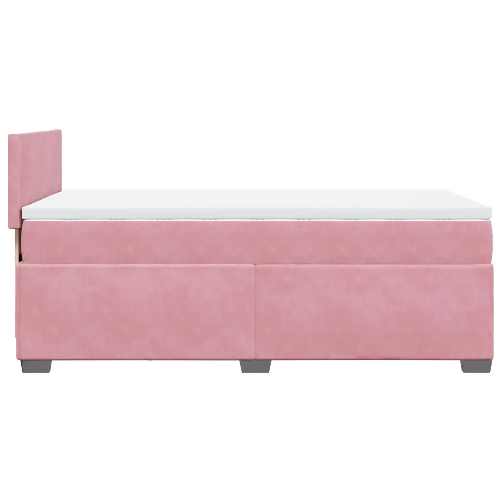 Giroletto a Molle con Materasso Rosa 90x190 cm in Velluto 3286185
