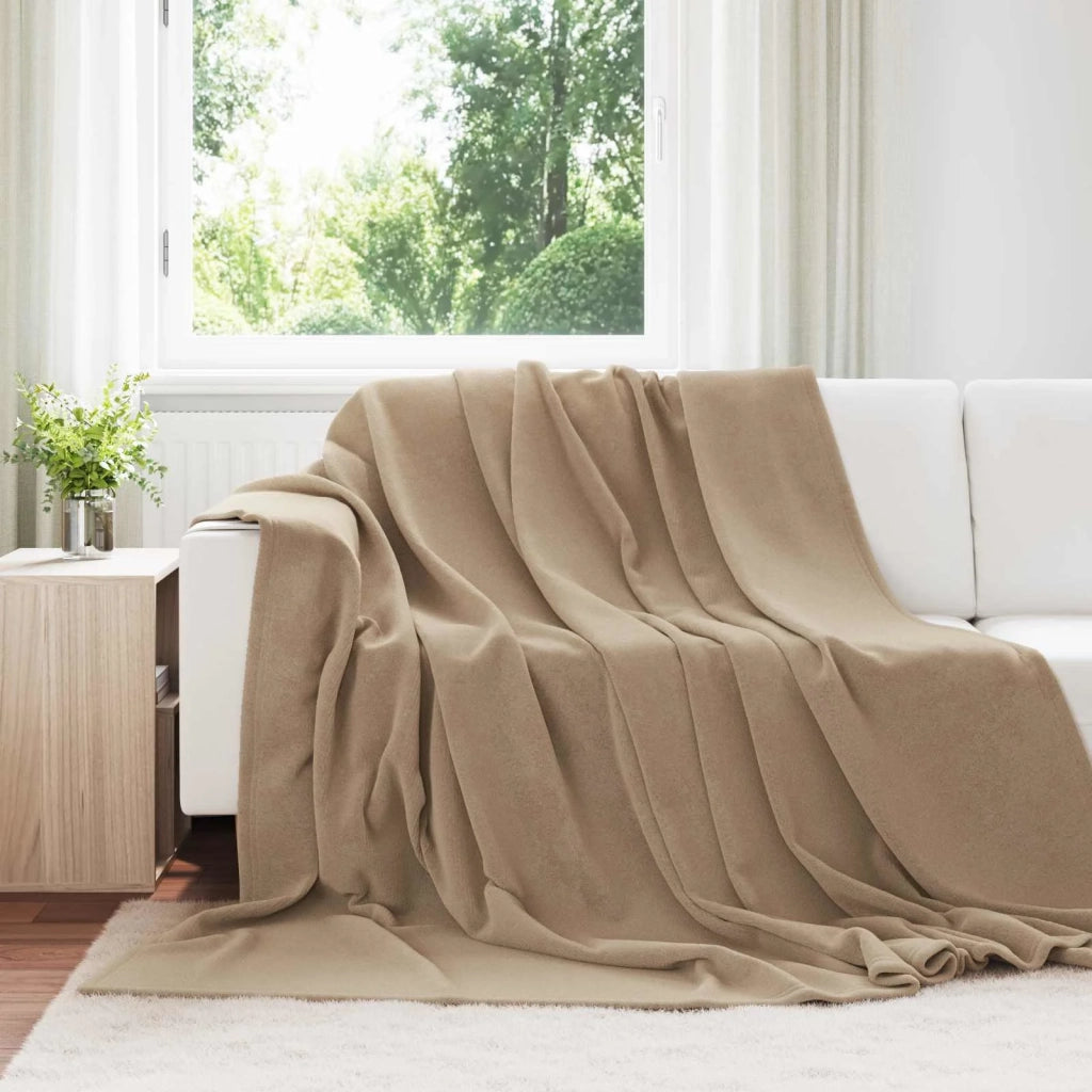 Coperte da Pile 6 pz Cammello 240 x 270 cm Panno
