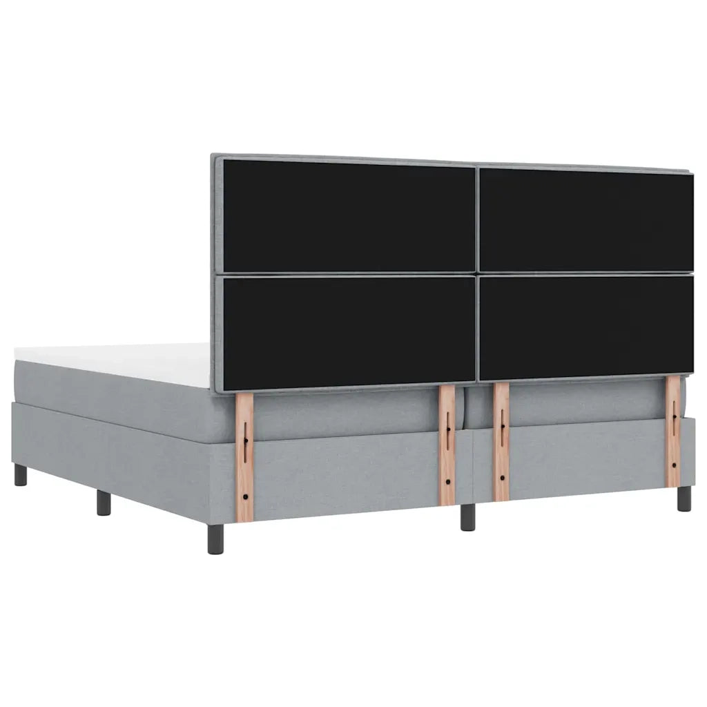 Letto a molle con testiera Grigio chiaro 200 x 200 cm Tessuto 3344016