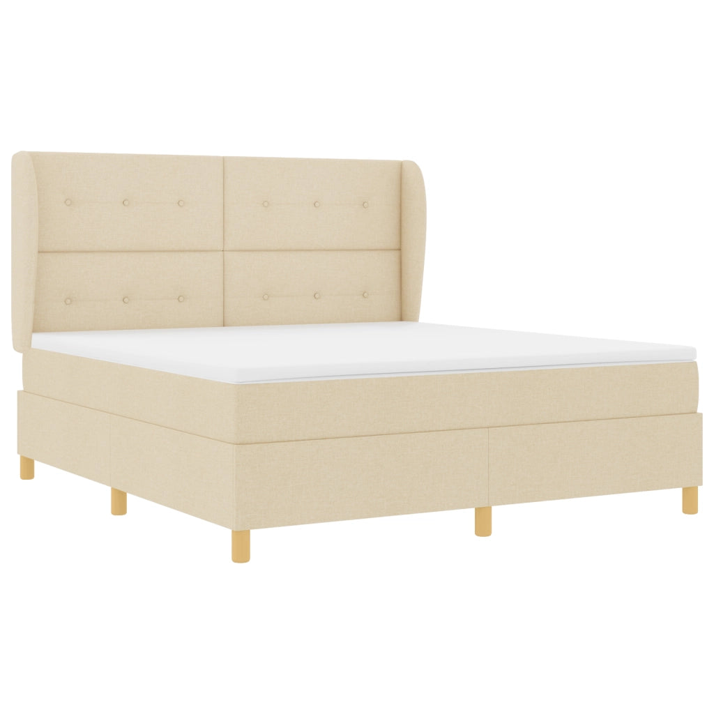 Letto a anche con materasso in crema, 180x200 cm tessuto