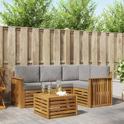 Set di divani da esterno 5 pcs Grigio Naturale e Chiaro