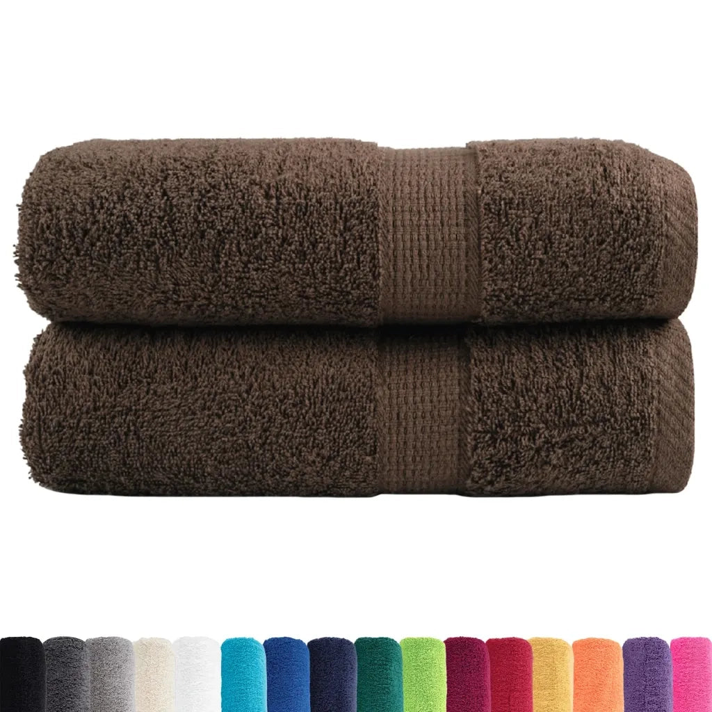 vidaXL Asciugamani Premium SOLUND 2 pz Marrone 30x30 cm 600 g/m²