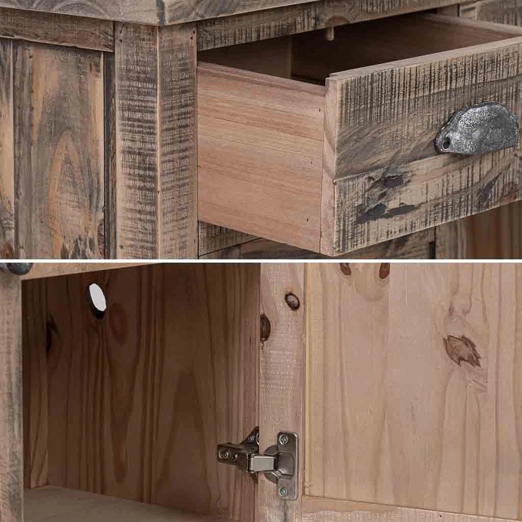 Tavolino da ingresso in legno marrone 80x40x89h cm