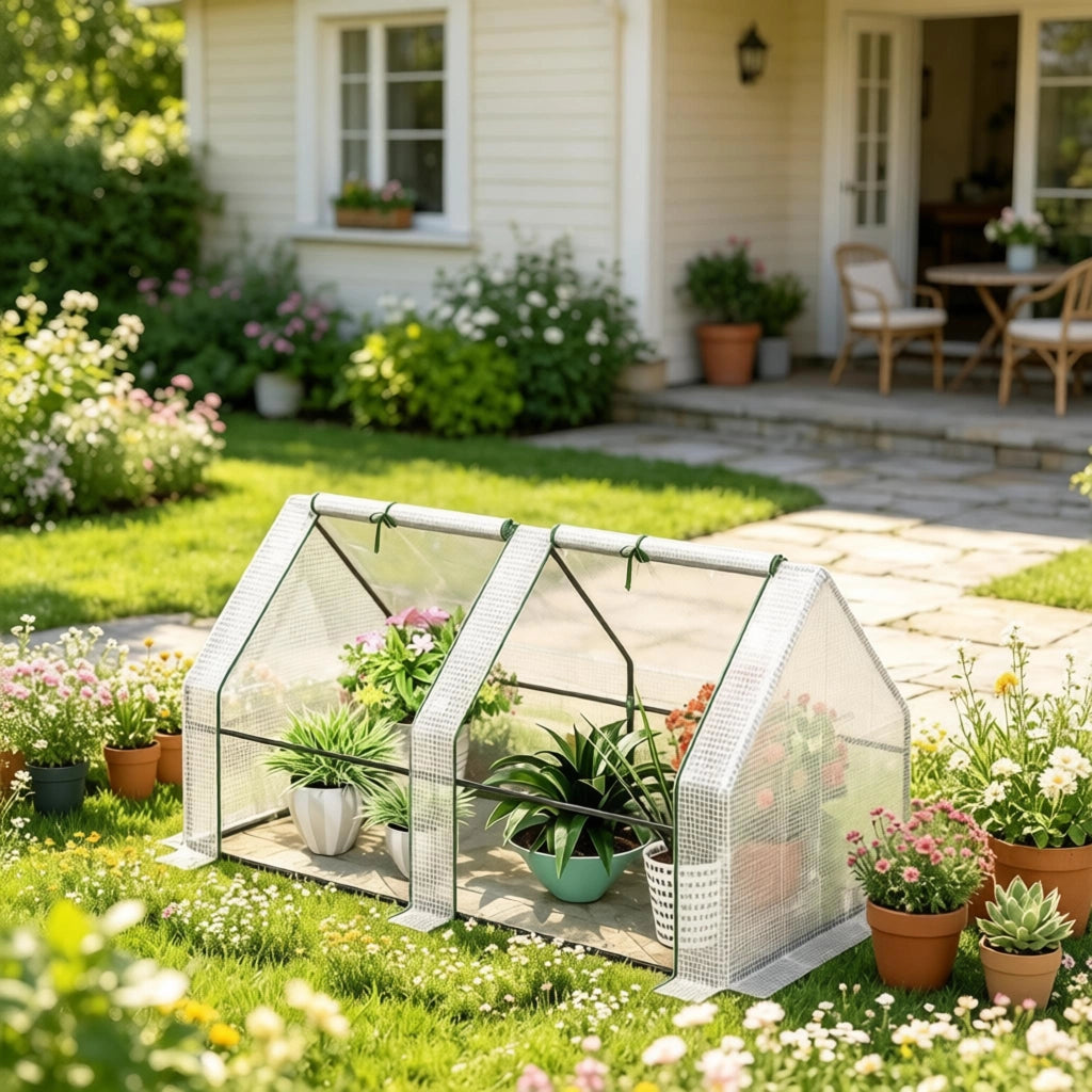 Tenda protettiva per piante dal design pratico, serra in alluminio per il giardino, mini serra compatta (solo con mini serra)
