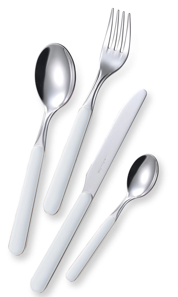 Servizio Set di Posate 24 Pezzi in Acciaio Eme Bonita Bianco 19