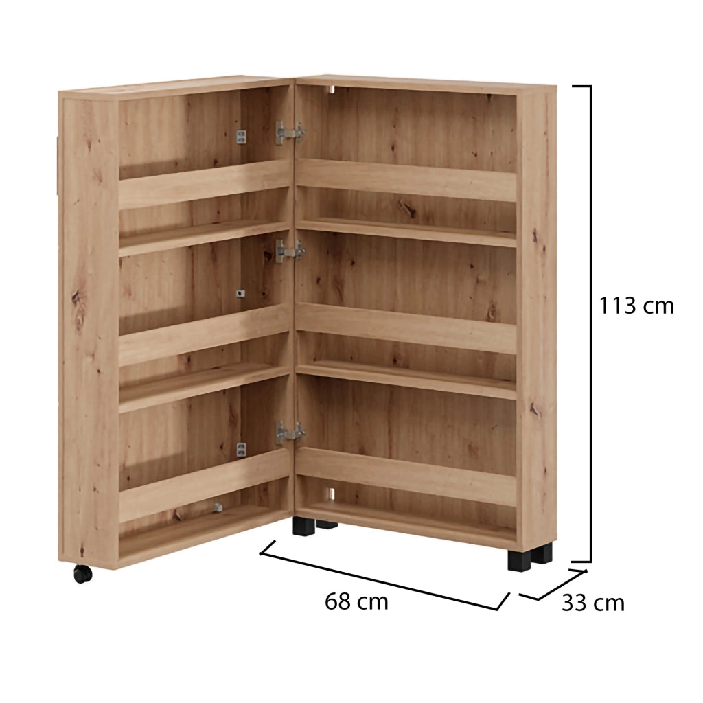 Mobile Portascarpe Porvoo, Scarpiera 6 Ripiani, 68x33x113h cm Marrone Rovere Nodi