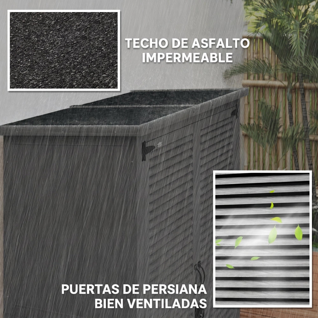 Armadio da Giardino ¨C zephmum ¨C Grigio 127x65x168 cm