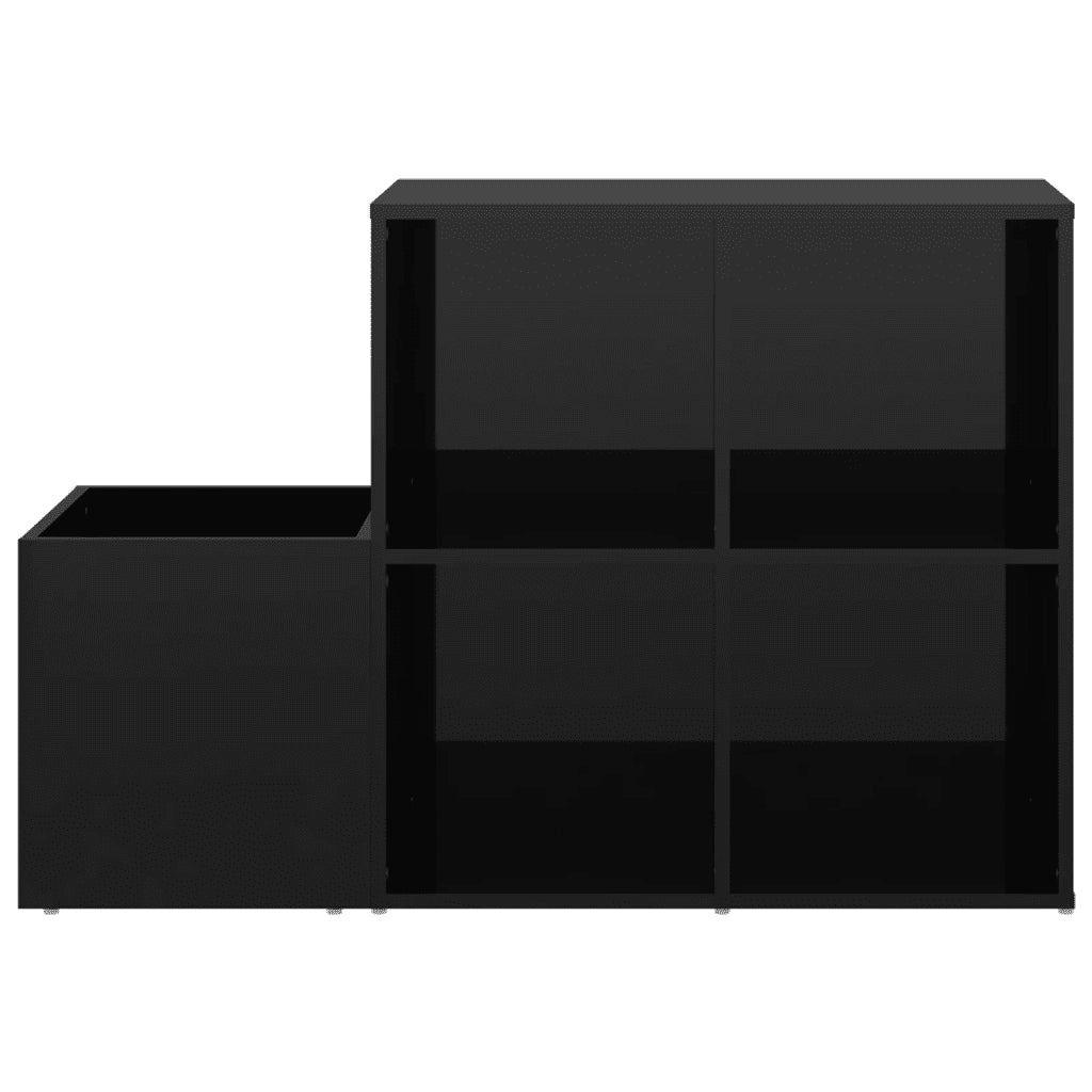 Scarpiera Ingresso Nero Lucido 105x35,5x70cm Legno Multistrato 808258