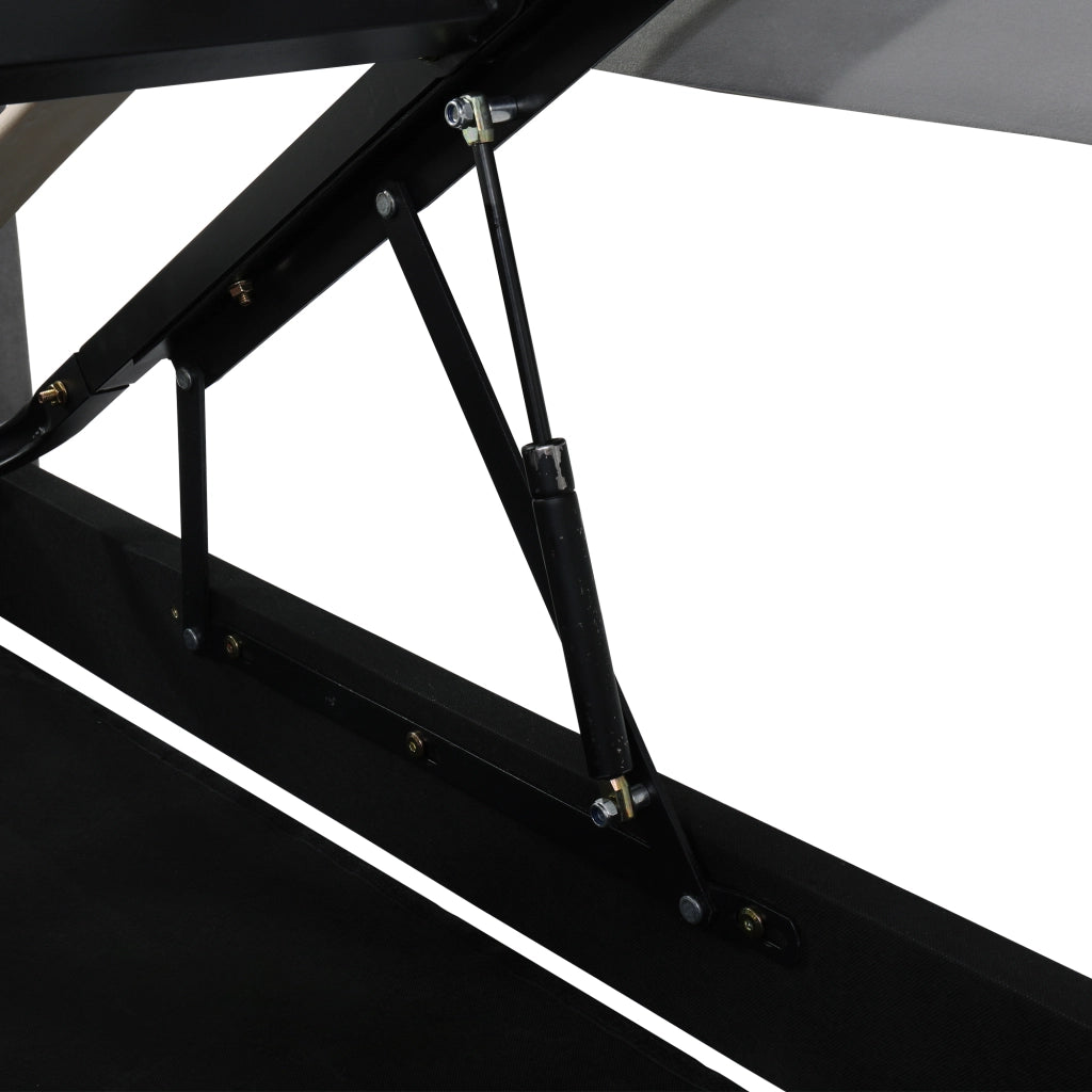 DESMIU Letto contenitore 140 × 200 cm 2 posti con vano sollevabile a sinistra e a destra, senza materasso, in velluto grigio