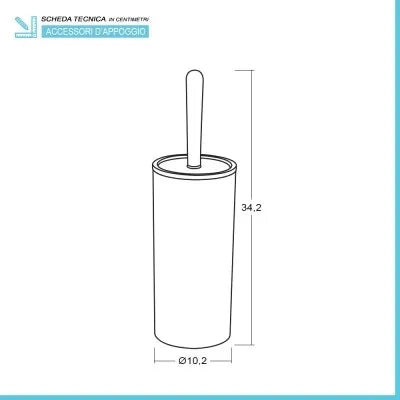 Portascopino wc Bianco dettagli effetto legno serie Blob