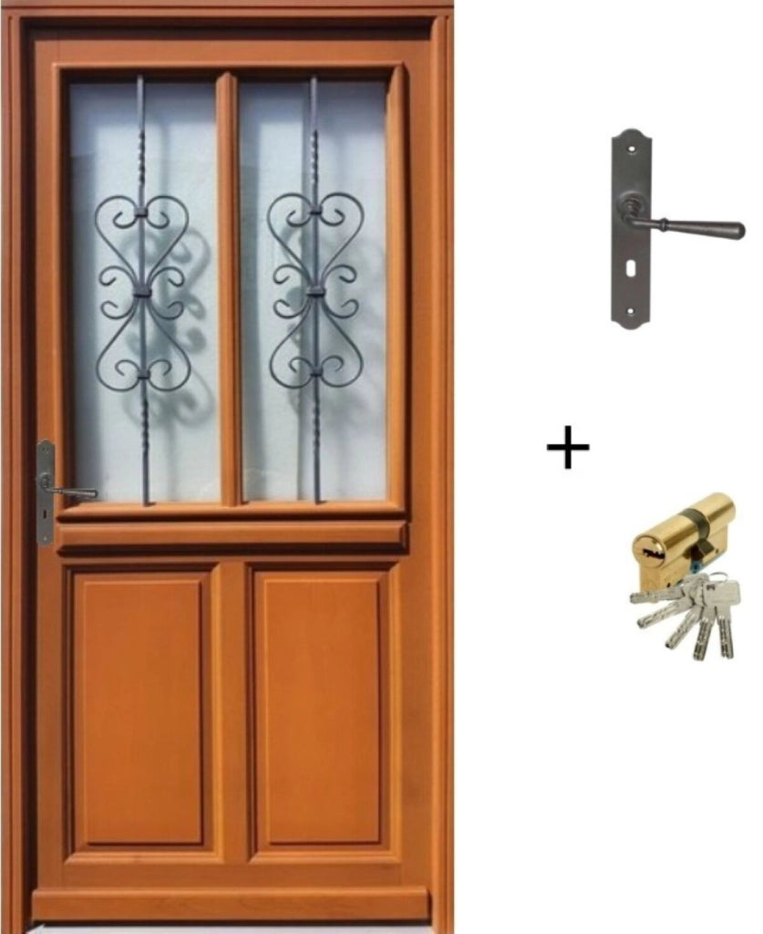 Porta d'ingresso in legno smaltato, Syrah, H.215xl.90 p. destra + Maniglia E Canna (rif 010403FP) Dimensioni tavolo senza maniglia