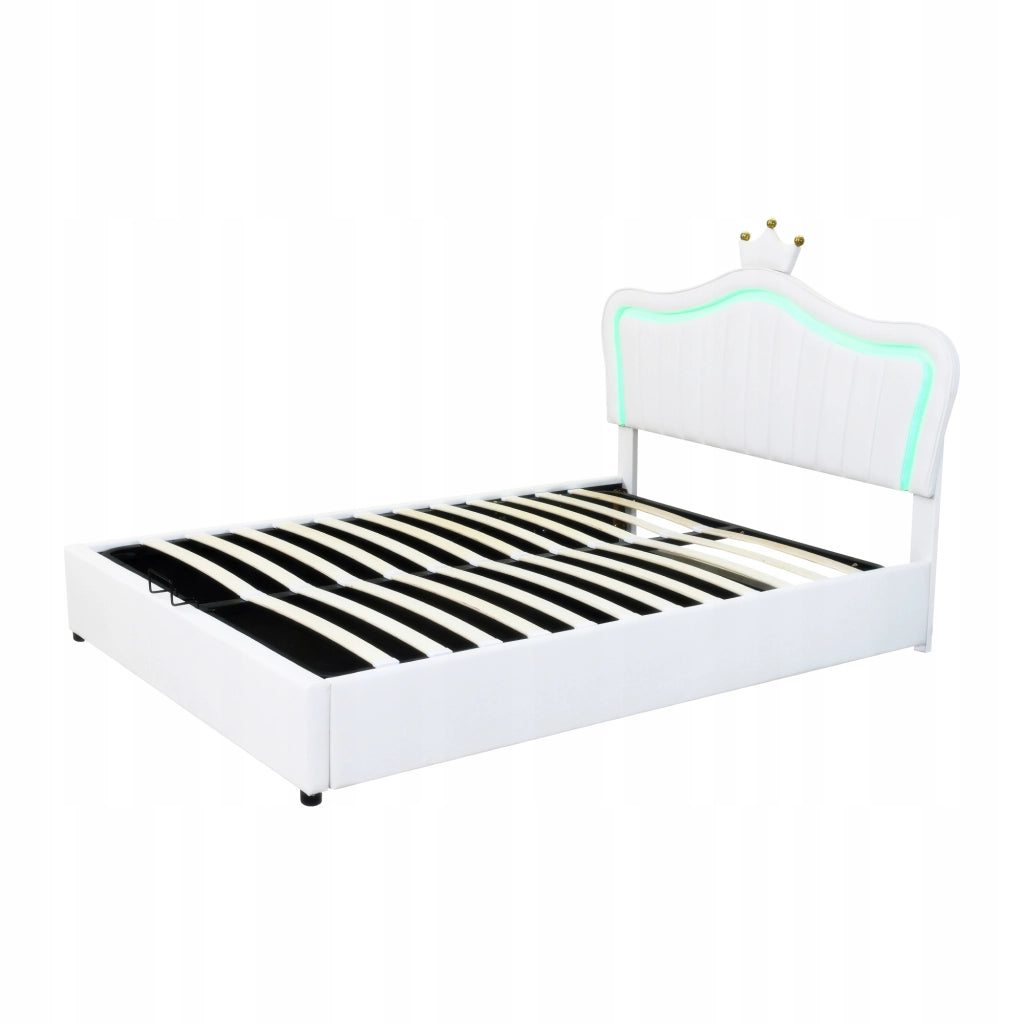 Letto 140x200 - Xylo - Bianco con LED e idraulica
