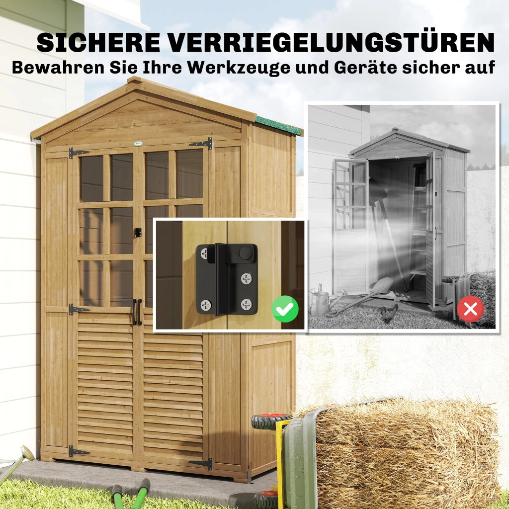 Capanno da giardino in legno con porta bloccabile, finestra in acrilico e pannello di ventilazione ¨C zephmum ¨C 120x180x110 cm