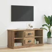 Mobile TV con cassetto-Credenza TV-Console TV Rovere artigianale 99,5 x 35,5 x 48 cm