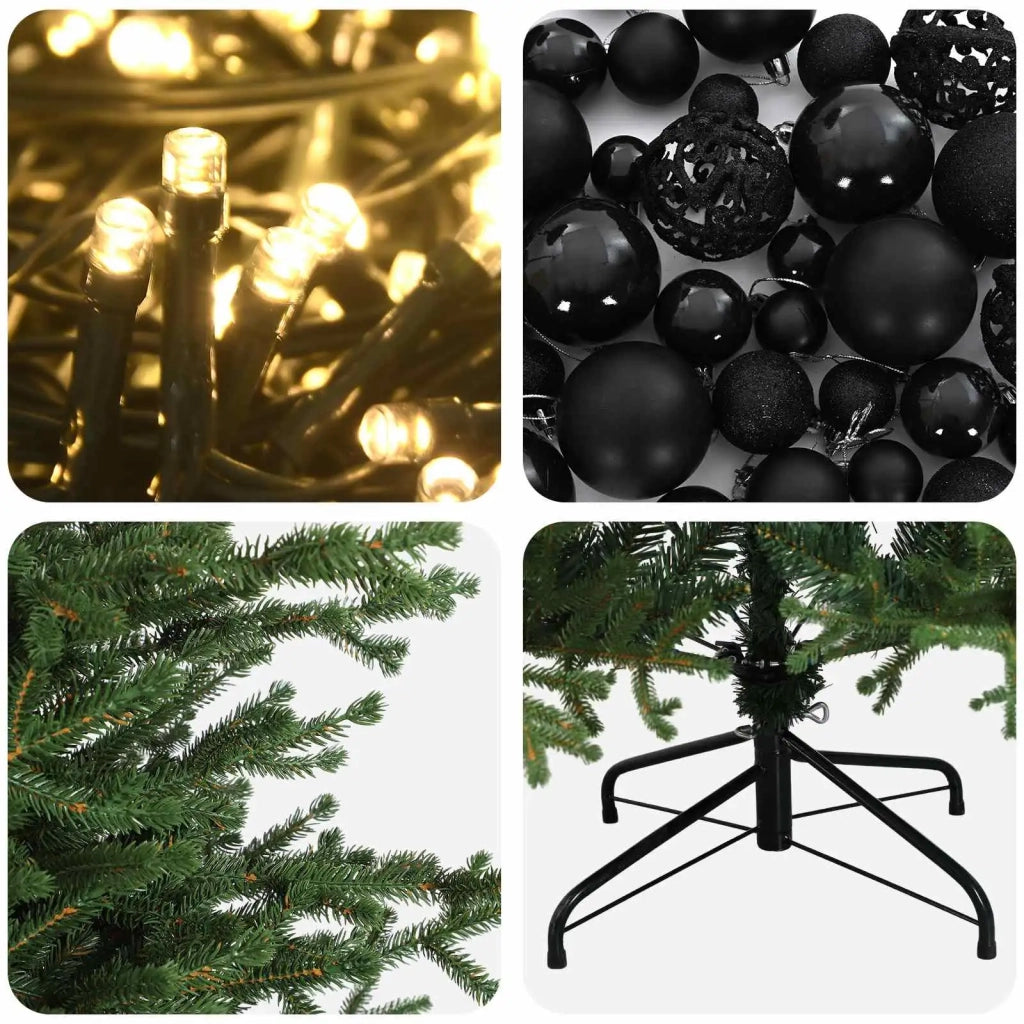 Albero di Natale artificiale con palline 150 cm 150 LED 3465594