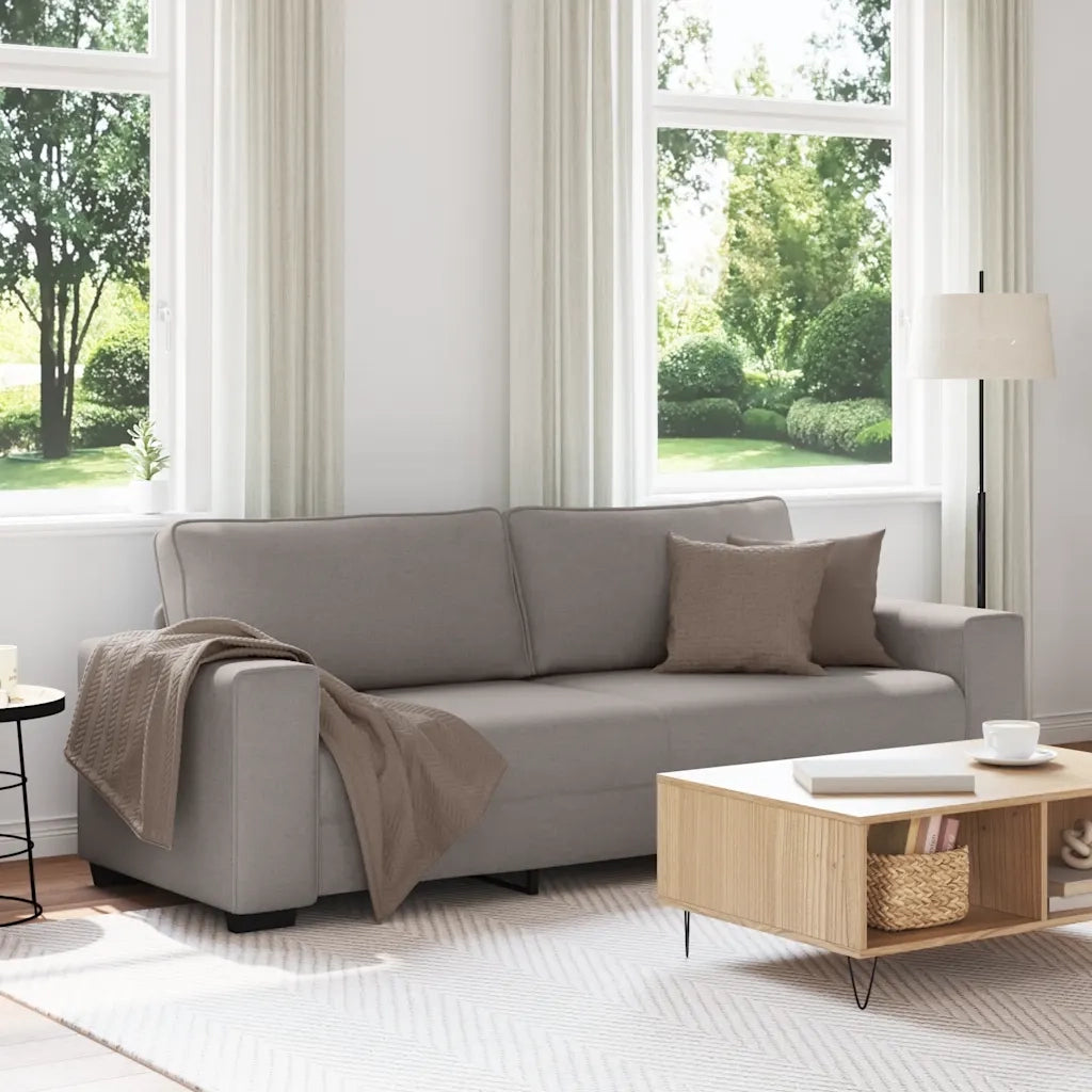 Divano a 3 Posti-Sofa 3 Posti Tortora 180 cm in Tessuto 993976